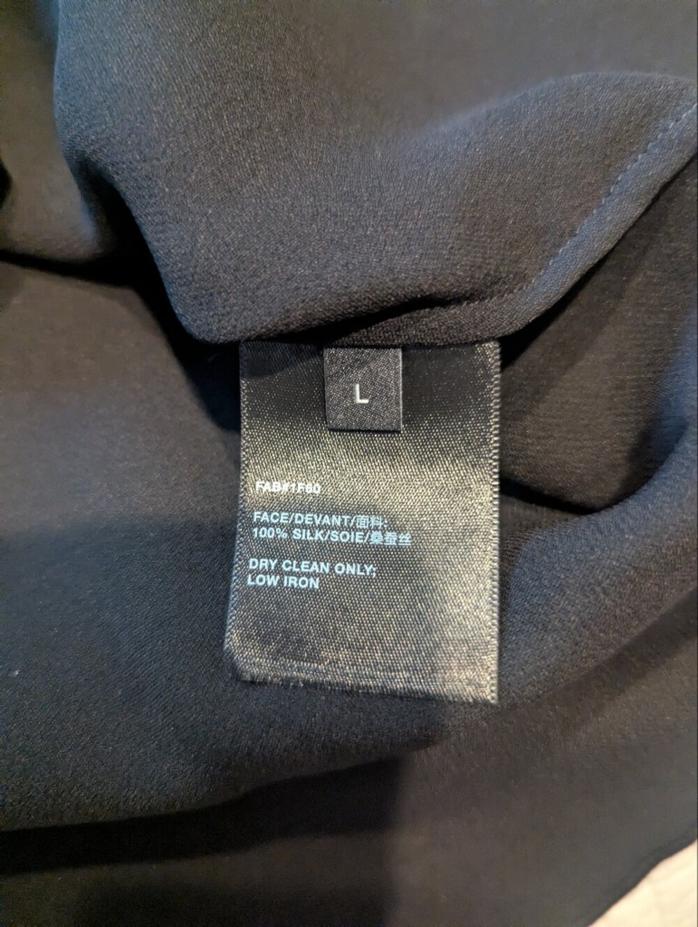 LAFAYETTE 148 Scottie Black Silk Button-Front Collared Blouse Large - Picture 7 of 7